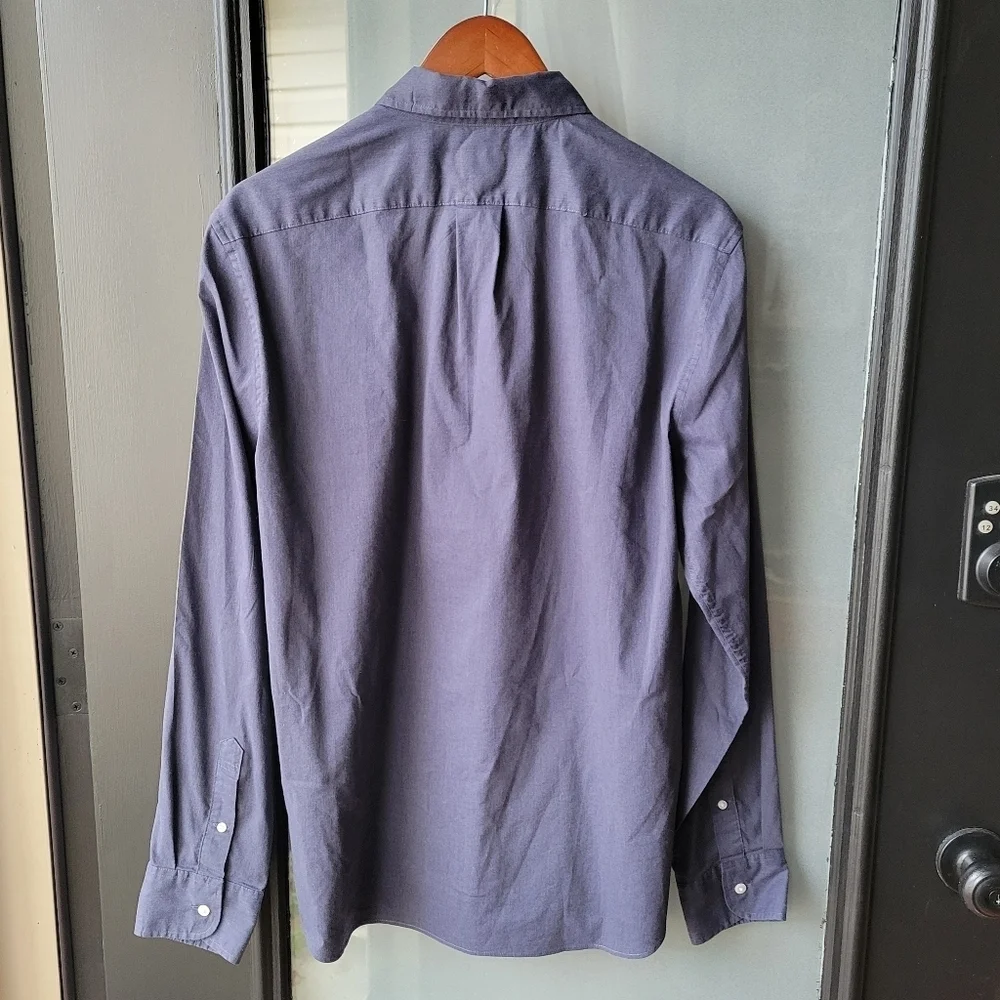 J. Crew Performance Stretch Twill Button Down Men's Shirt True Navy Heather Med